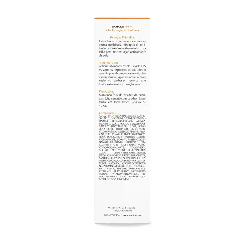 Ada Tina Biosole FPS 90 - Protetor Solar 40ml