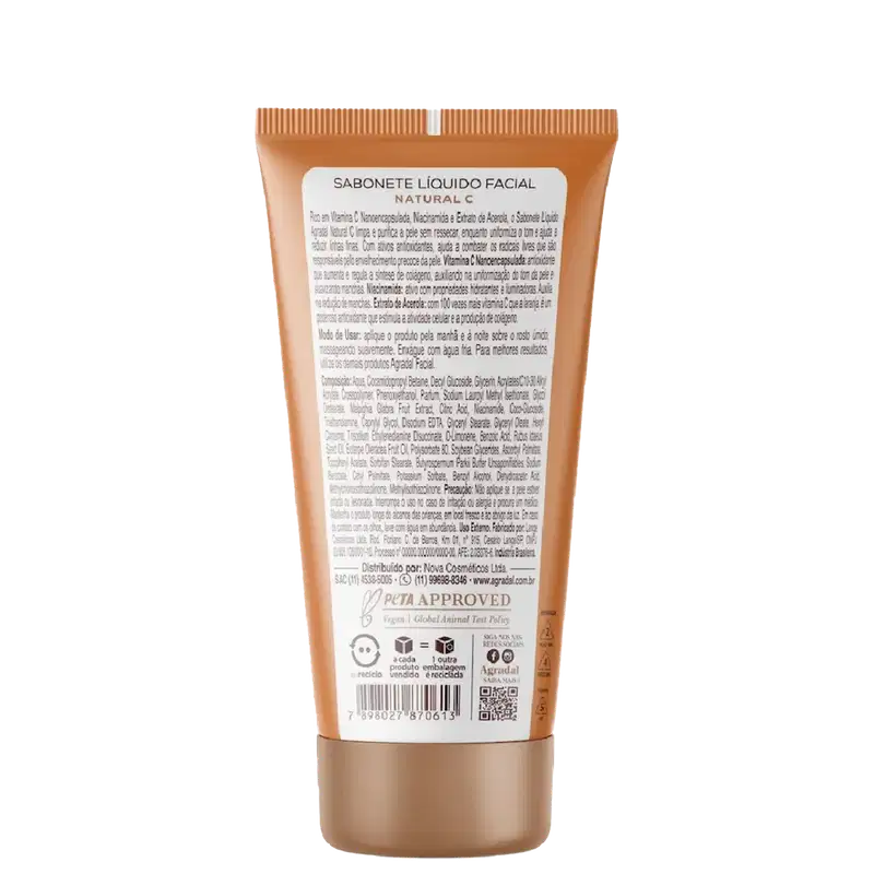 Sabonete Líquido Facial Natural C 150ml - Agradal