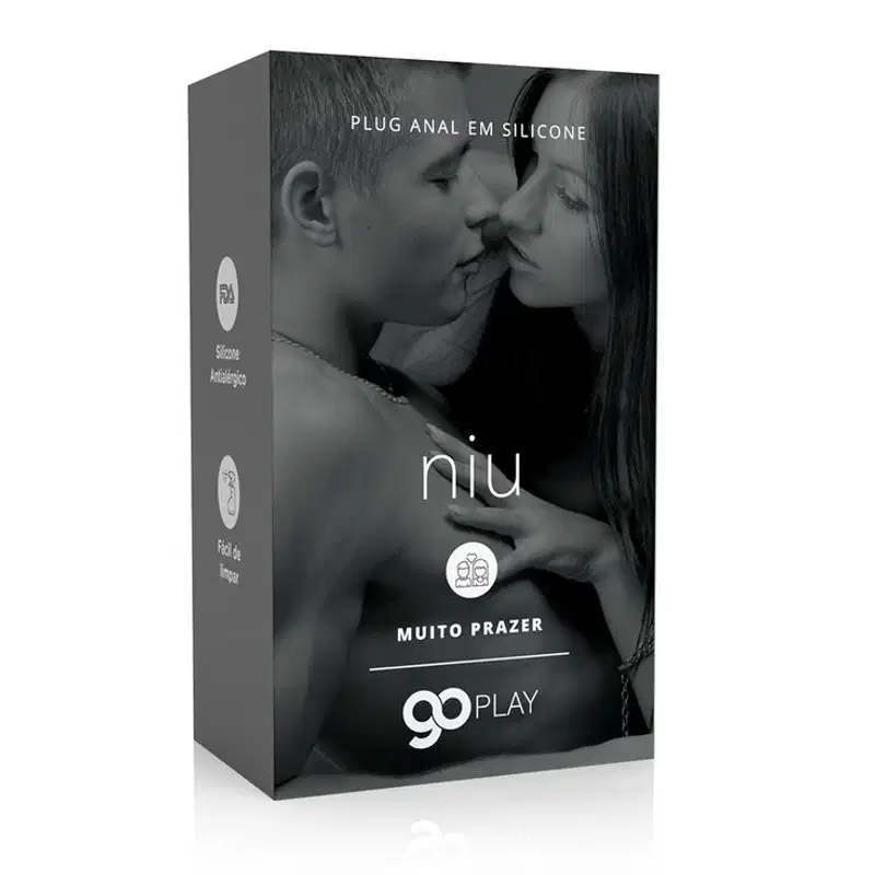 A Sós Go Play Niu Silicone Preto - Plug Anal