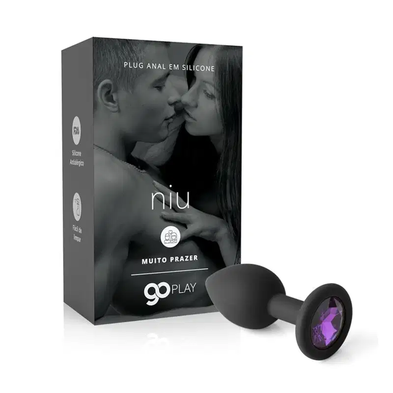A Sós Go Play Niu Silicone Preto - Plug Anal