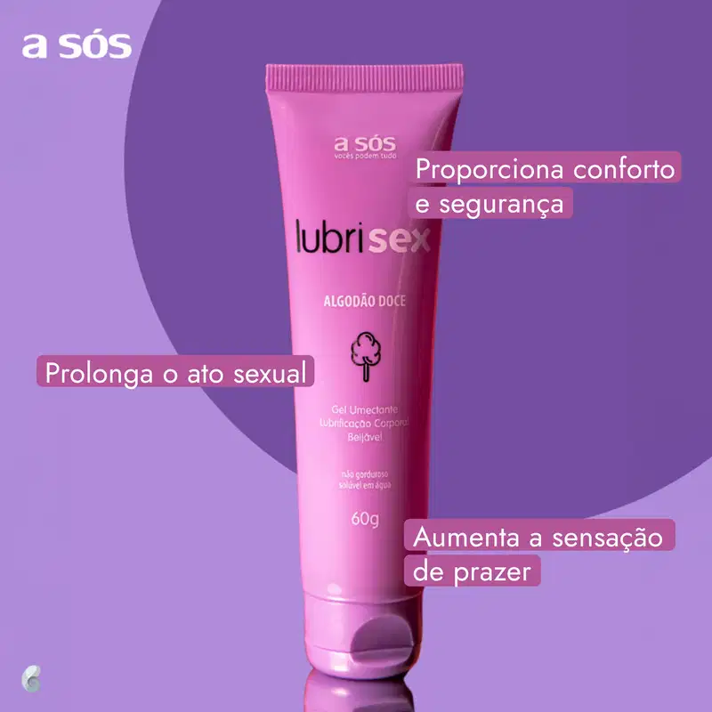 A Sós Lubrisex Algodão Doce - Gel Lubrificante 60g