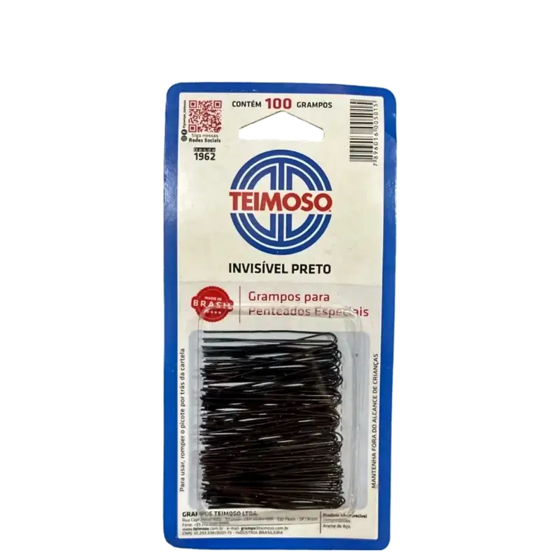 Grampos De Cabelo Teimoso Invisível Preto c/100un