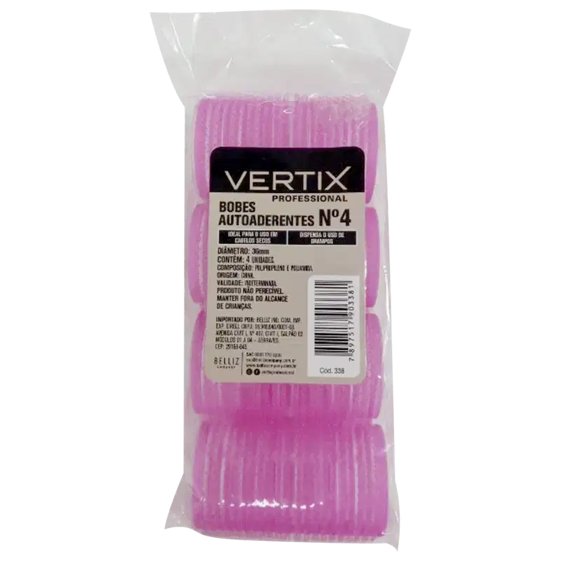 Kit Vertix Bobs de Cabelo Autoaderentes Nº4 (4 Unidades)