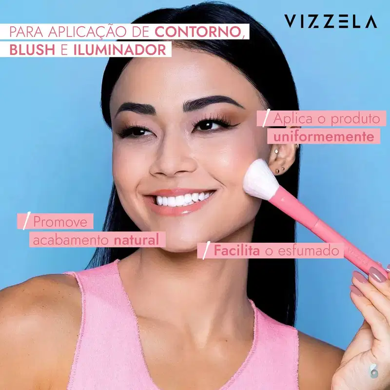Vizzela Cosméticos BFF - Pincel Chanfrado