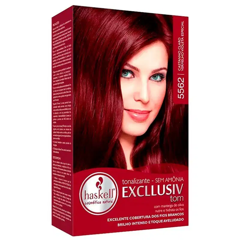 Tonalizante Haskell Excllusiv Tom 5562 Castanho Claro Vermelho Violeta Especial