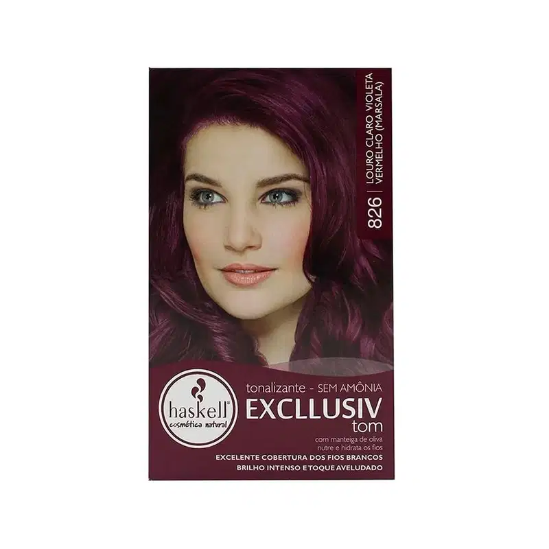 Tonalizante Haskell Excllusiv Tom 826 Louro Claro Violeta Vermelho