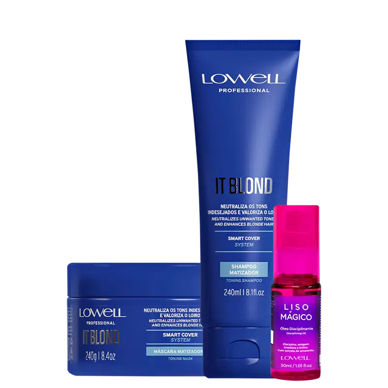 Kit Lowell Violet Platinum Liso Mágico Trio (3 Produtos)