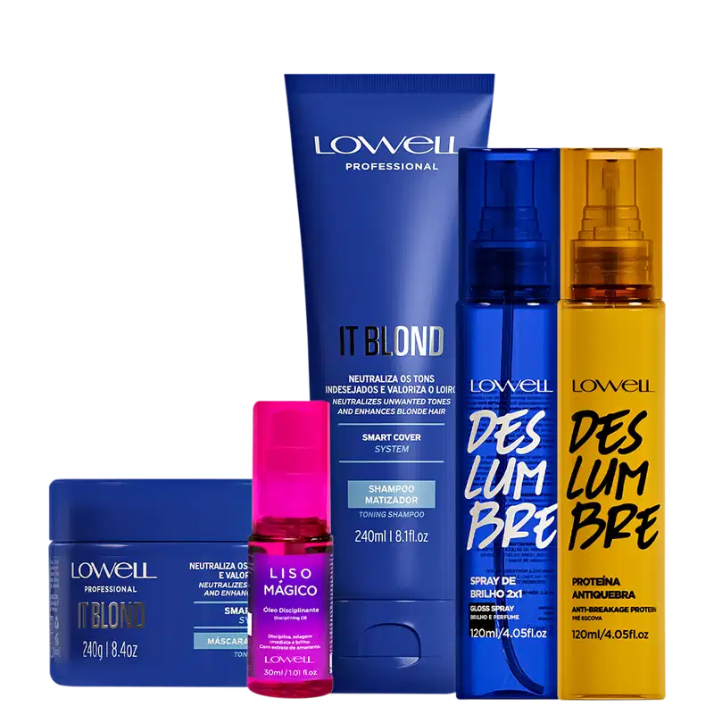 Kit Lowell Violet Platinum Deslumbre Liss Five (5 Produtos)