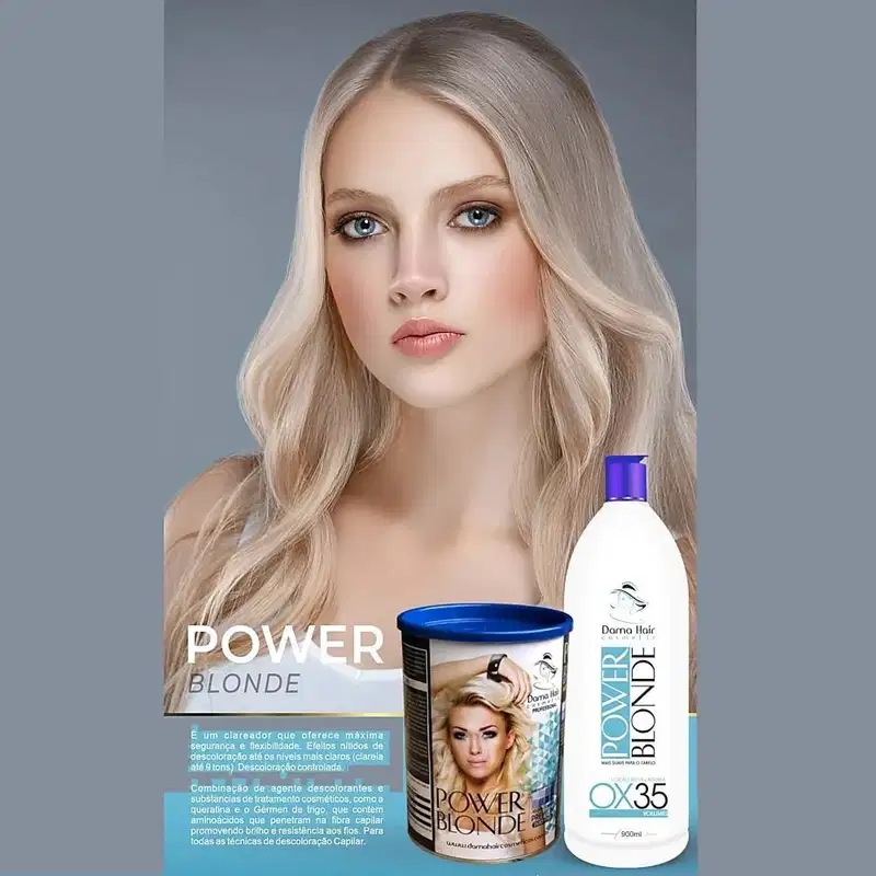 Pó Descolorante Profissional Ultra Rápido Power Blonde Dama Hair 500g