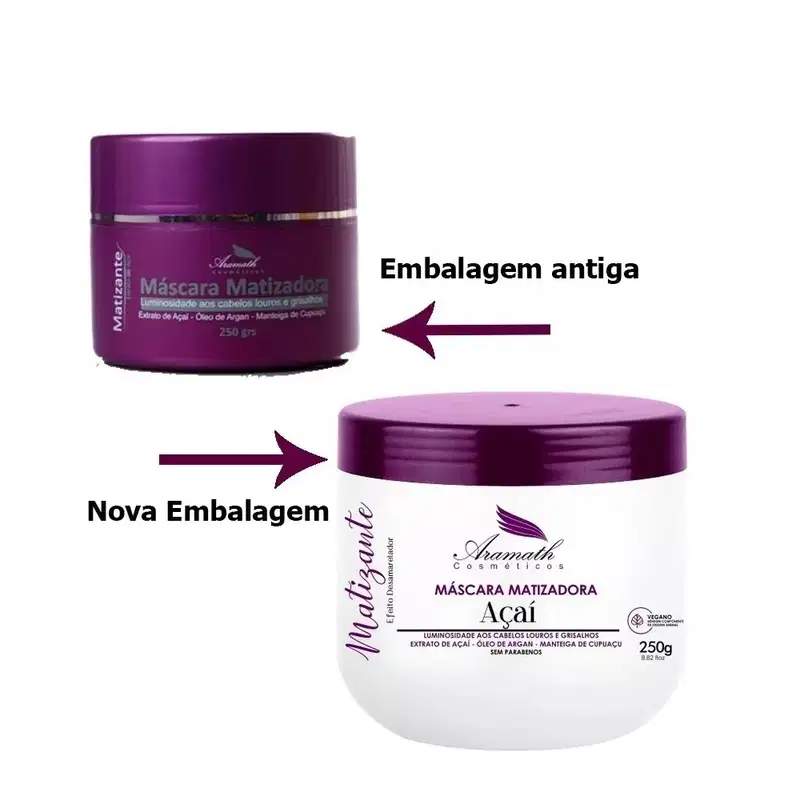 Aramath Cosméticos Matizante Açaí - Máscara Matizadora 250g