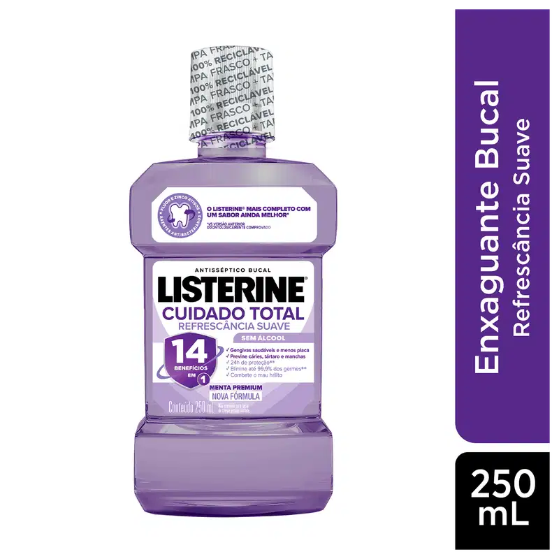 Enxaguante Bucal Listerine Cuidado Total Zero 250ml