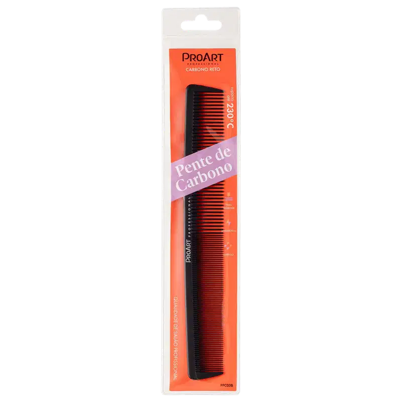 ProArt Professional Carbono Reto - Pente de Cabelo