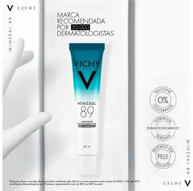 Vichy Minéral 89 - Creme Facial Hidratante Hialurônico 40ml