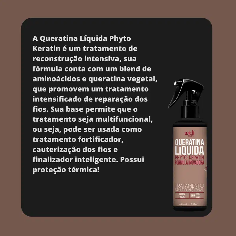 Tratamento Reconstrutor Widi Care Phyto Keratin Queratina Líquida, 200ml.