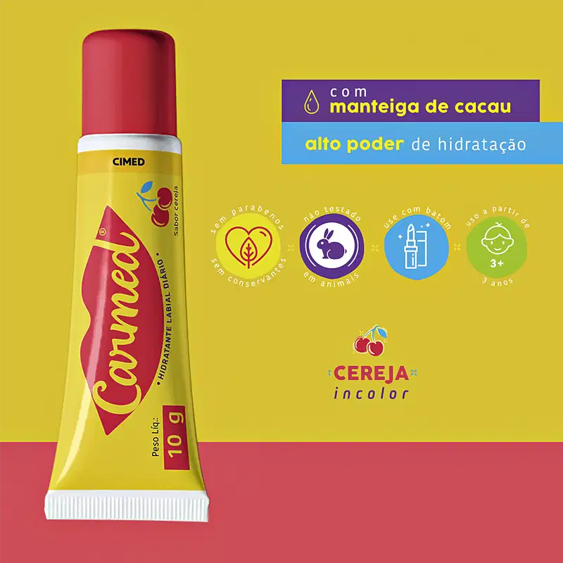Cimed Carmed Cereja Incolor - Hidratante Labial 10g