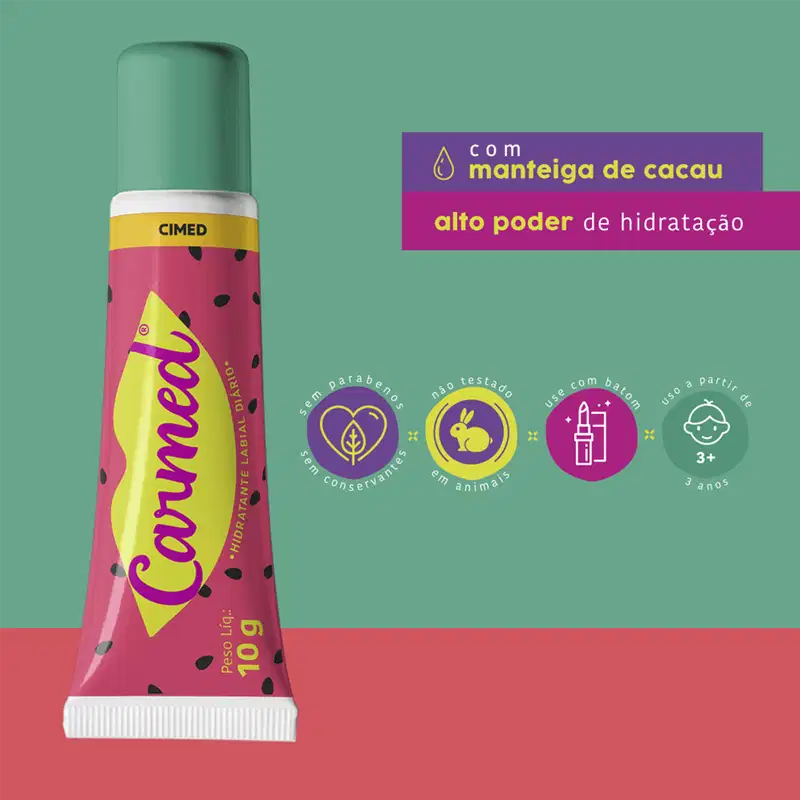 Cimed Carmed Melancia Incolor - Hidratante Labial 10g