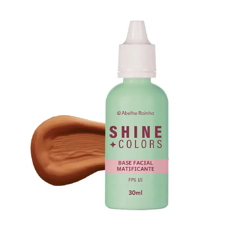 Abelha Rainha Shine Colors Base Líquida Matificante FPS 15 Chocolate 30ml