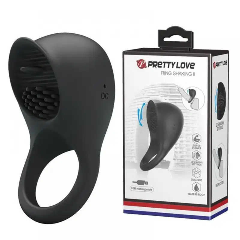 Anel Peniano Vibratório Pretty Love Ring Shaking II, 1 produto.