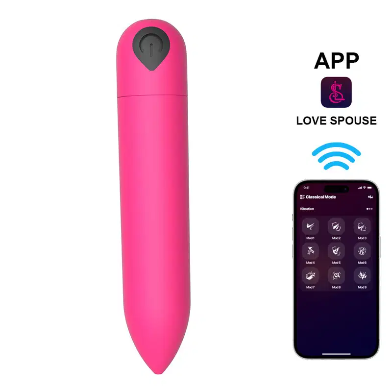 Vibrador Bullet Inteligente 10 Modos, Controle Via App e Recarregável Cor Pink