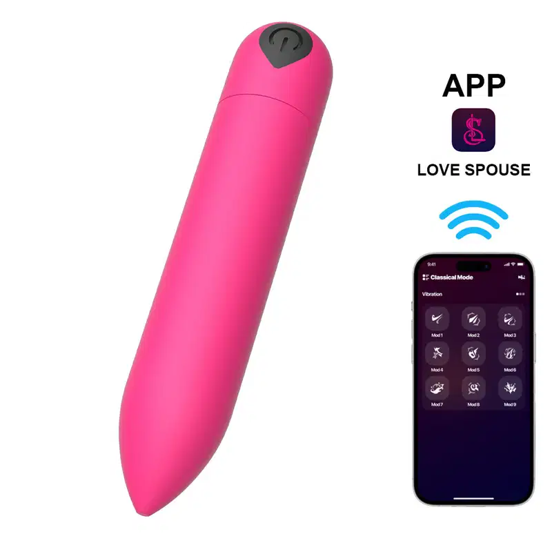 Vibrador Bullet Inteligente 10 Modos, Controle Via App e Recarregável Cor Pink