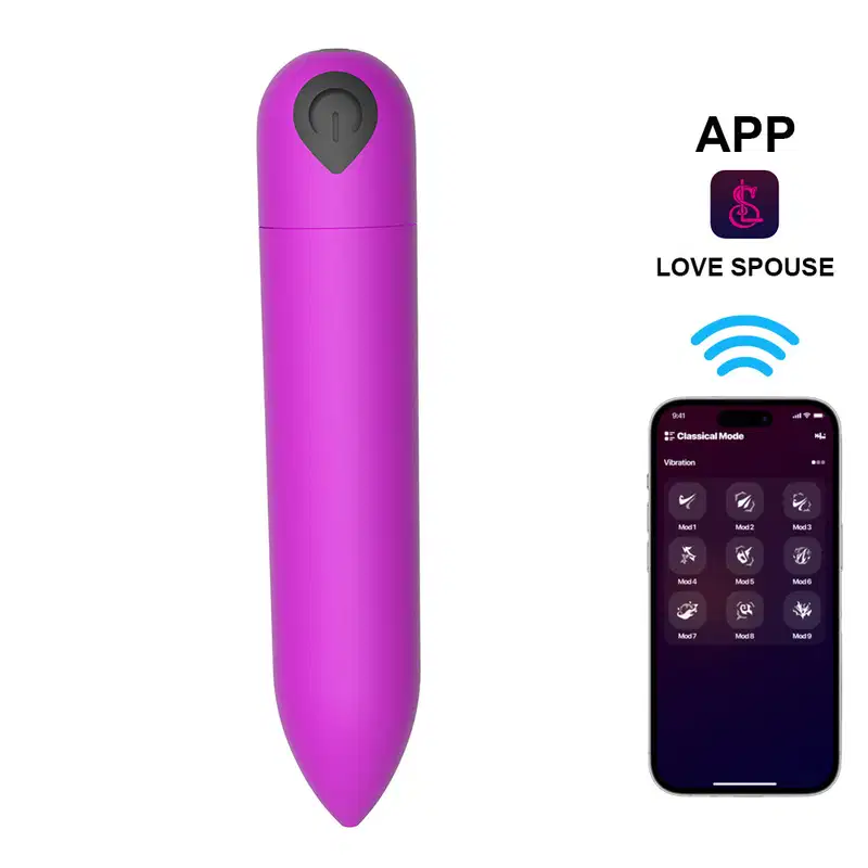 Vibrador Bullet Inteligente 10 Modos, Controle Via App e Recarregável Cor Roxo