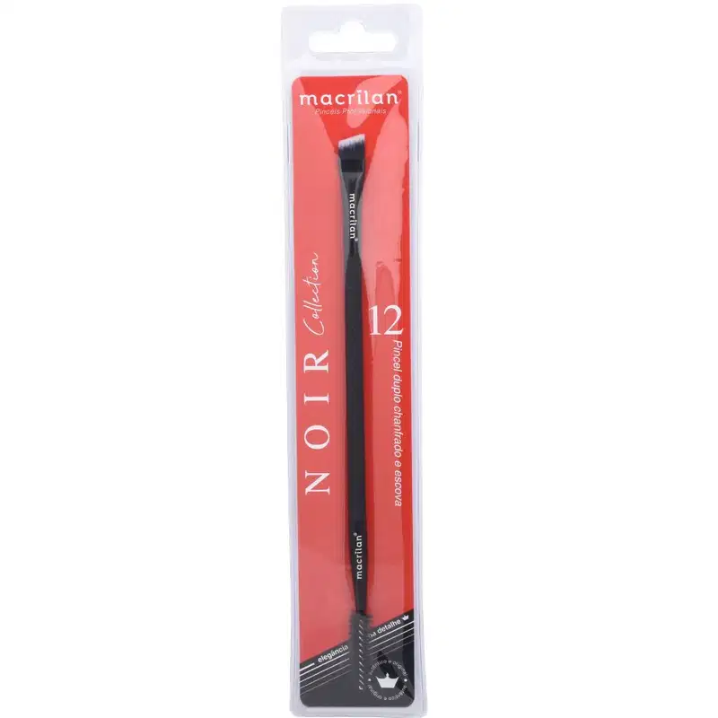 Pincel Profissional Chanfrado E Escova Noir Macrilan - N12