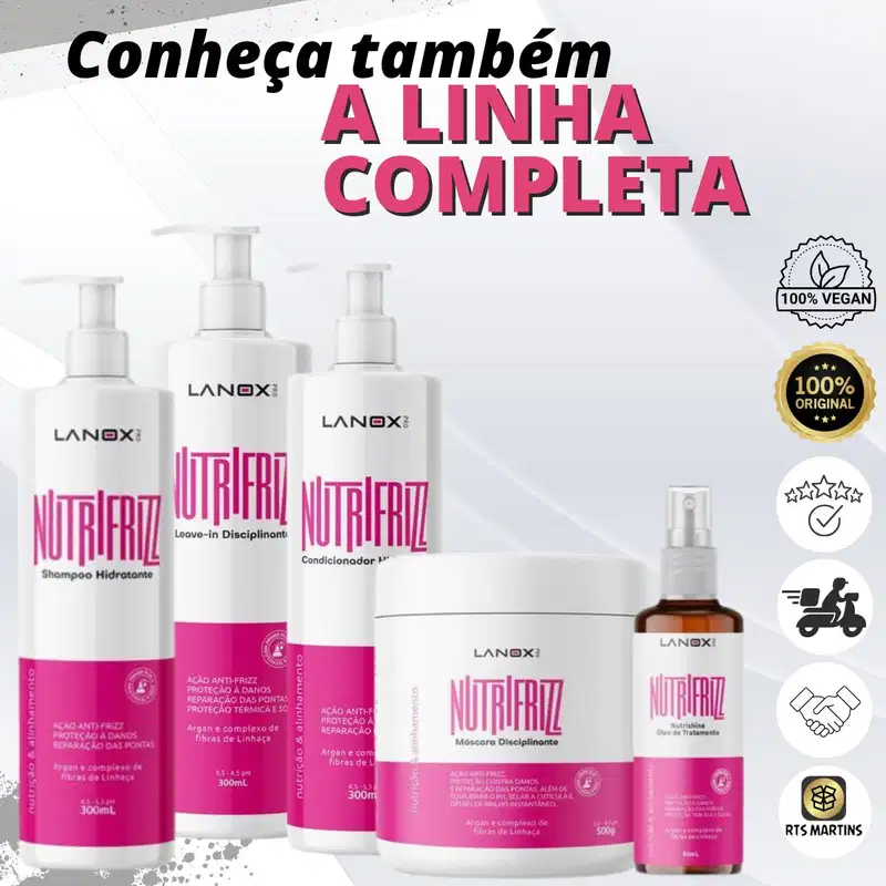 Óleo de Tratamento Nutrishine Nutrifrizz 60ml Lanox Pro