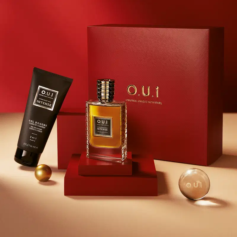 Combo Presente Iconique 001 Intense: Eau de Parfum 75ml + Gel de Banho 2 em 1 200g + Caixa para Presente M