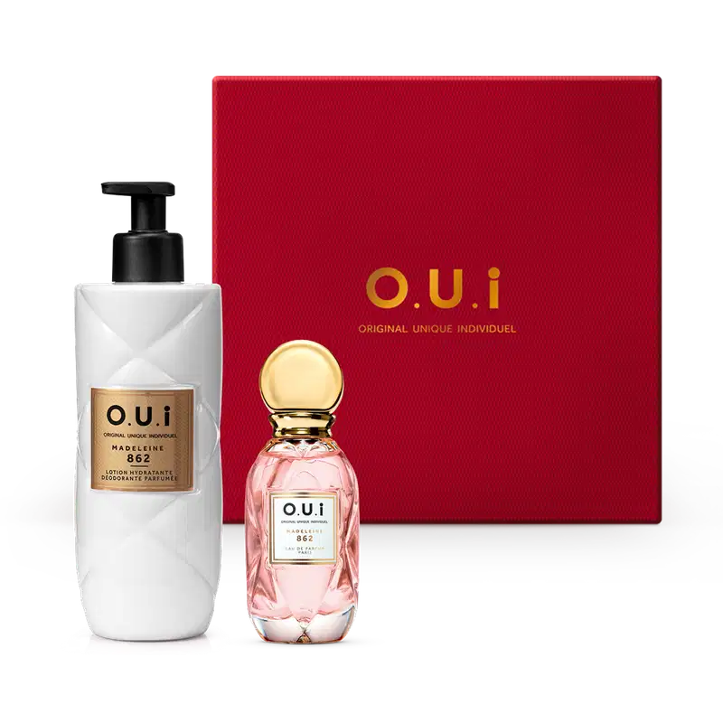 Combo O.U.i Madeleine 862 Corpo: Loção Hidratante Desodorante 400ml + Eau de Parfum 30ml + Caixa M