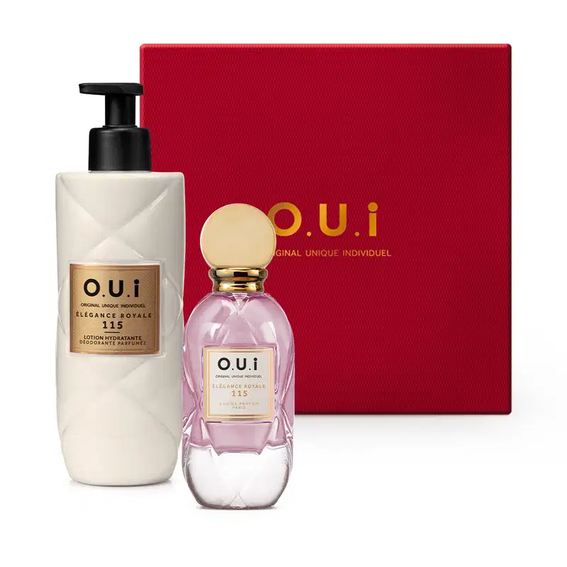 Combo Élégance Royale 115: Eau de Parfum 75ml + Loção Hidratante 400ml + Caixa Presenteável M