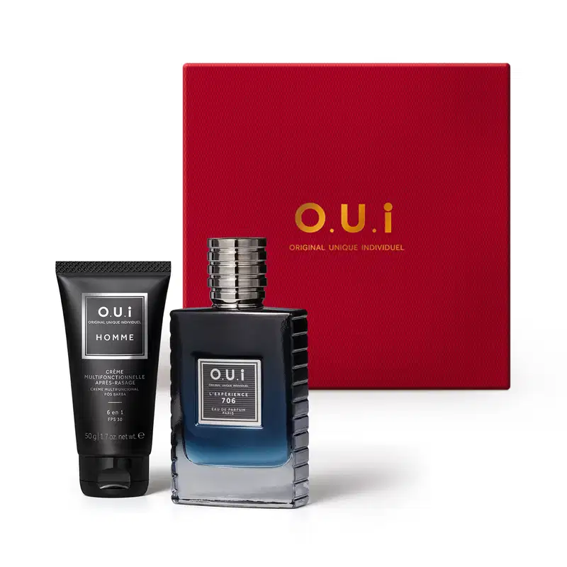Combo O.U.I L’Expérience 706 Eau De Parfum 75ml + Creme Pós-Barba 50g + Caixa