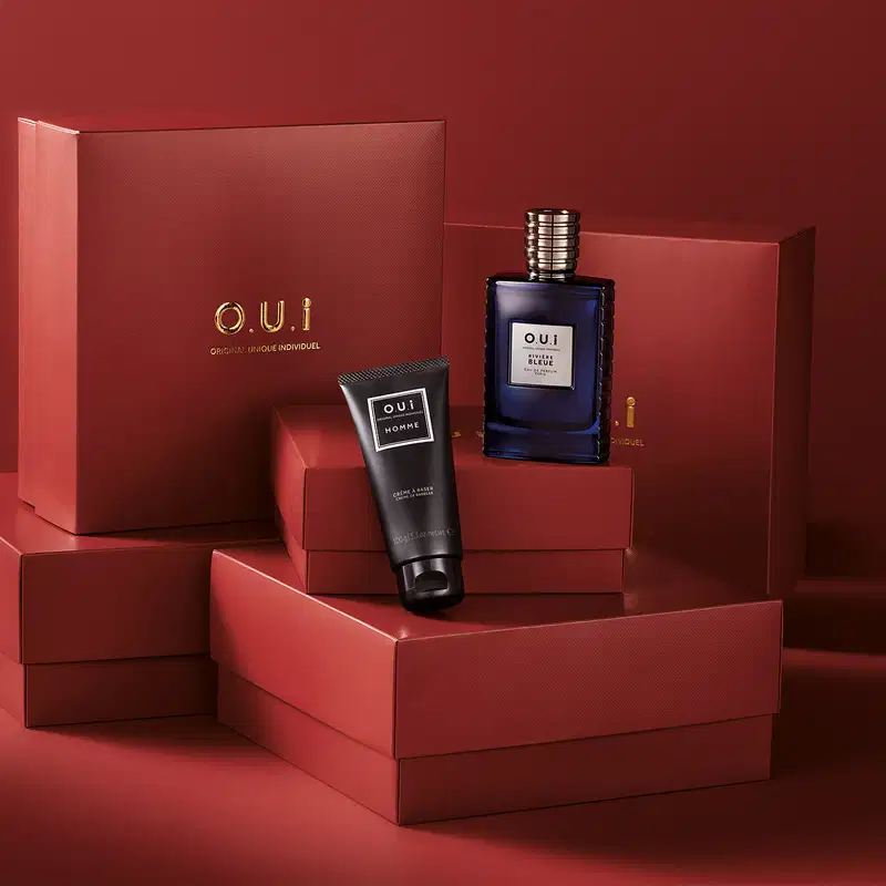 Combo O.U.I Rivière Bleue Eau De Parfum 75ml + Creme De Barbear 100g + Caixa