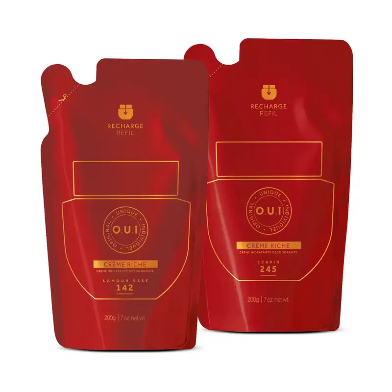 Combo O.U.I Dupla Hidratante: Refil  Desodorante Hidratante Scapin 245 200g + Refil Crème Riche L’amour-Esse 142 200g