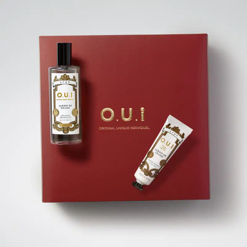 Combo O.U.I Jardin De Grasse Eau de Parfum 100ml + Creme de Mãos 30g + Caixa