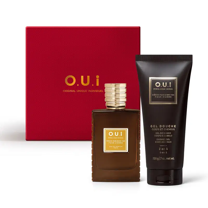 Combo Désir Parisien 750 Pour Homme: Eau de Parfum 75ml + Shower Gel 200g + Caixa M