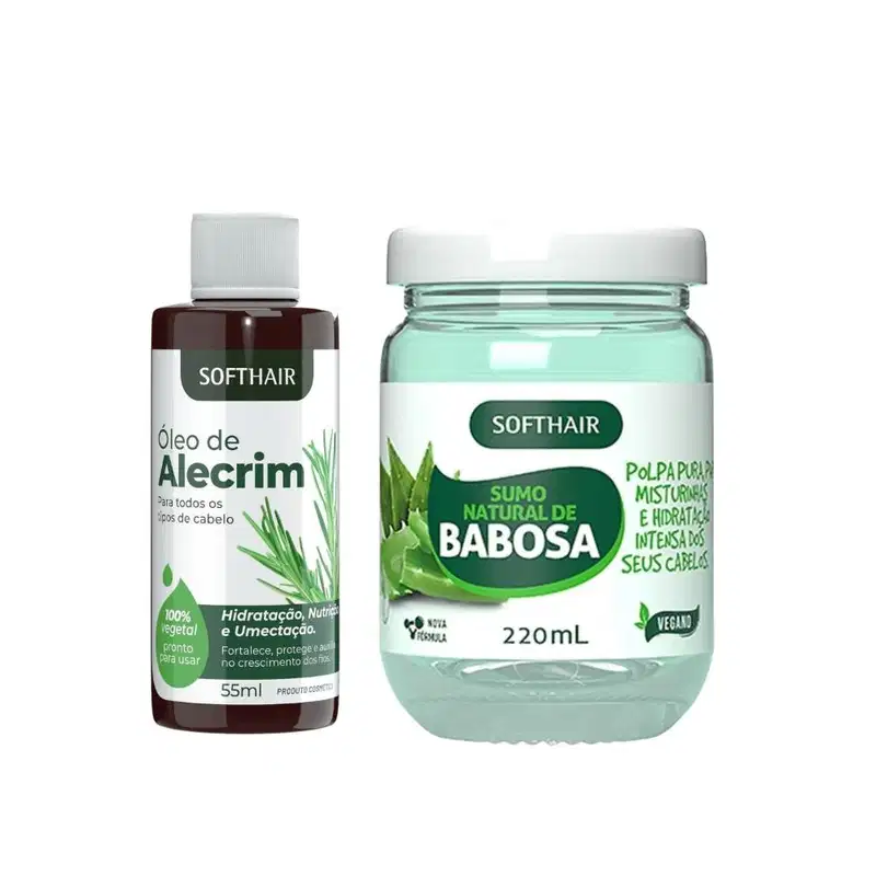 Kit Vegano Soft Hair Babosa E Alecrim Para Cabelos Fortes
