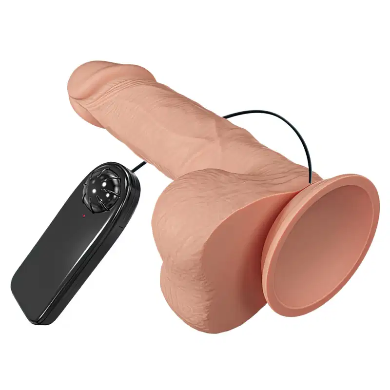 Protese em formato de Pênis Realístico Com Vibração 21,8 cm Beautiful - Baile