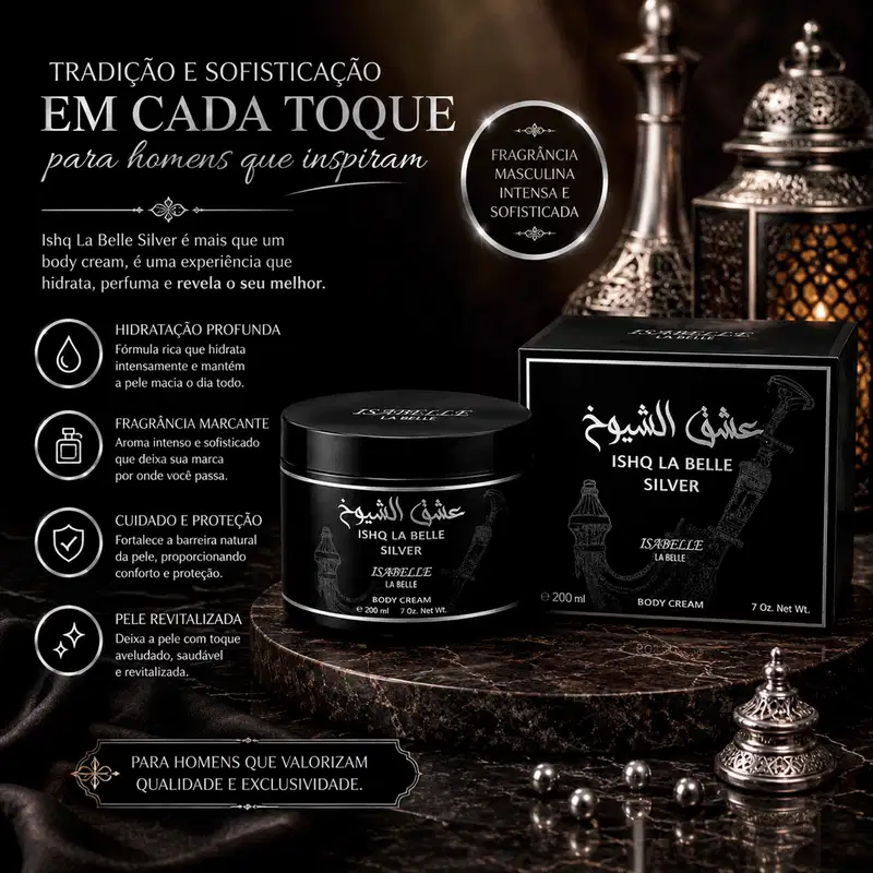 Creme Corporal Hidratante ISHQ La Belle Silver 200ml (Pasta) - Isabelle La Belle
