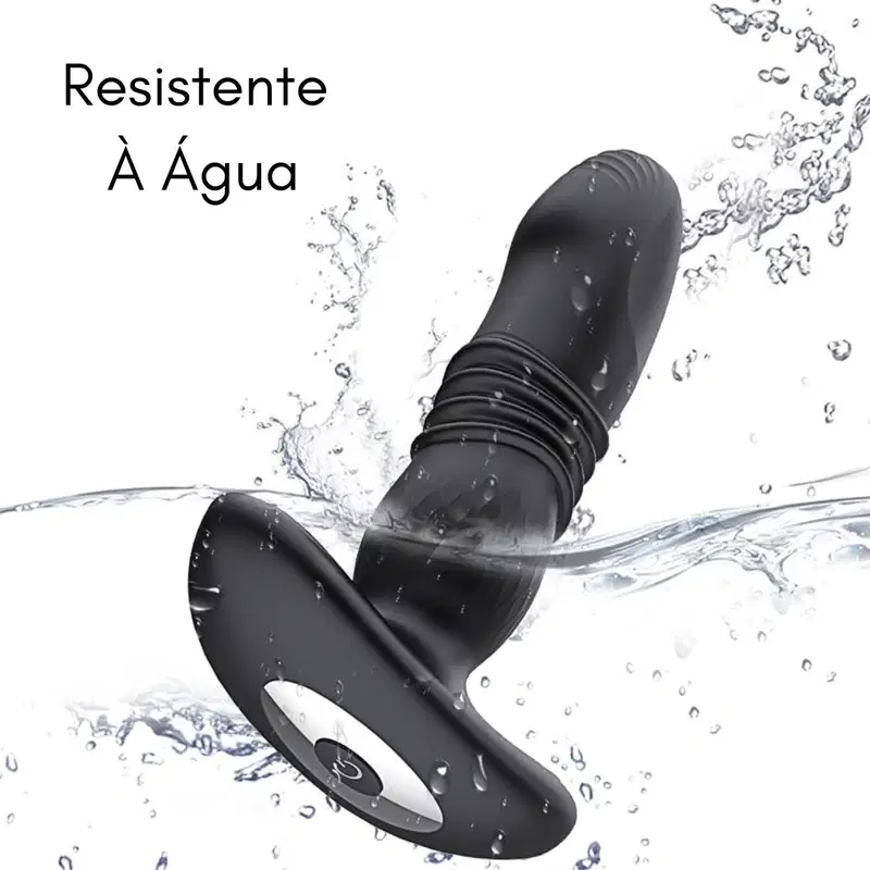 Massageador de Próstata Vai e Vem Plug Anal Controle Remoto 15,8cm x 3,8cm 10 Intensidades Silicone Recarregável