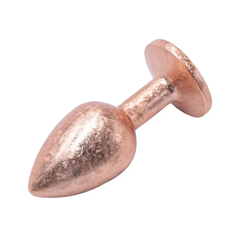 Plug Anal de Luxo Dourado com Pedra Tamanho M 8,2cm x 3,4cm