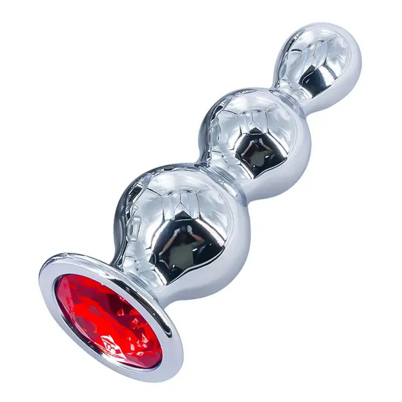 Sexy Import Pedra Vermelha 9,5cm x 3,6cm - Plug Anal Escalonado em Aço