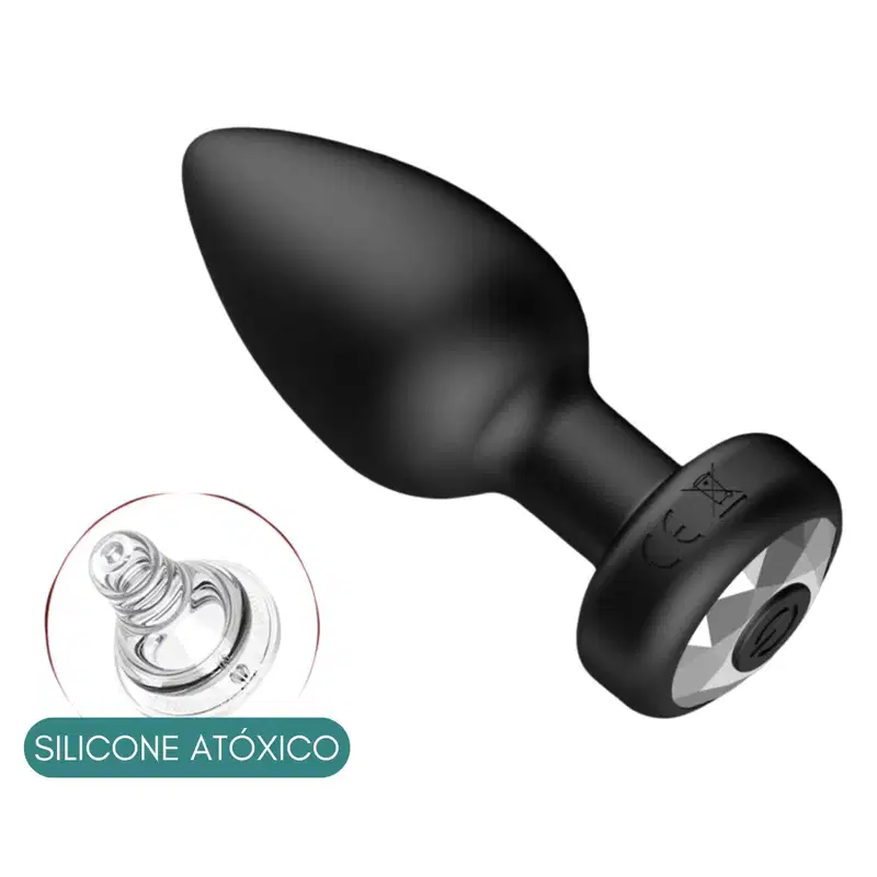 Plug Anal Vibrador com Controle por Aplicativo 10 Intensidades 6,5cm x 3,5cm Recarregável Resistente à Água