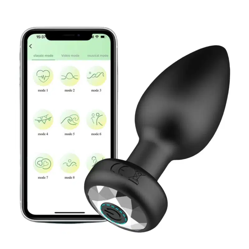 Plug Anal Vibrador com Controle por Aplicativo 10 Intensidades 6,5cm x 3,5cm Recarregável Resistente à Água