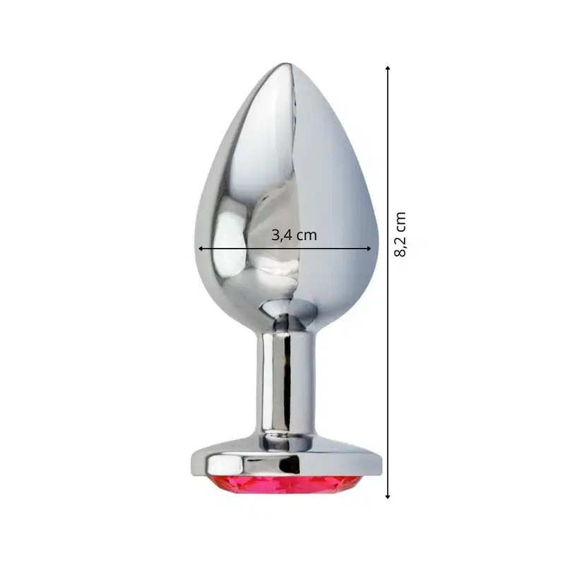 Plug Anal com Joia Tamanho G 9,5cm x 4cm