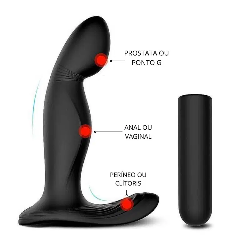 Vibrador Estimulador de Próstata 9 Vibrações Zeus S-Hande