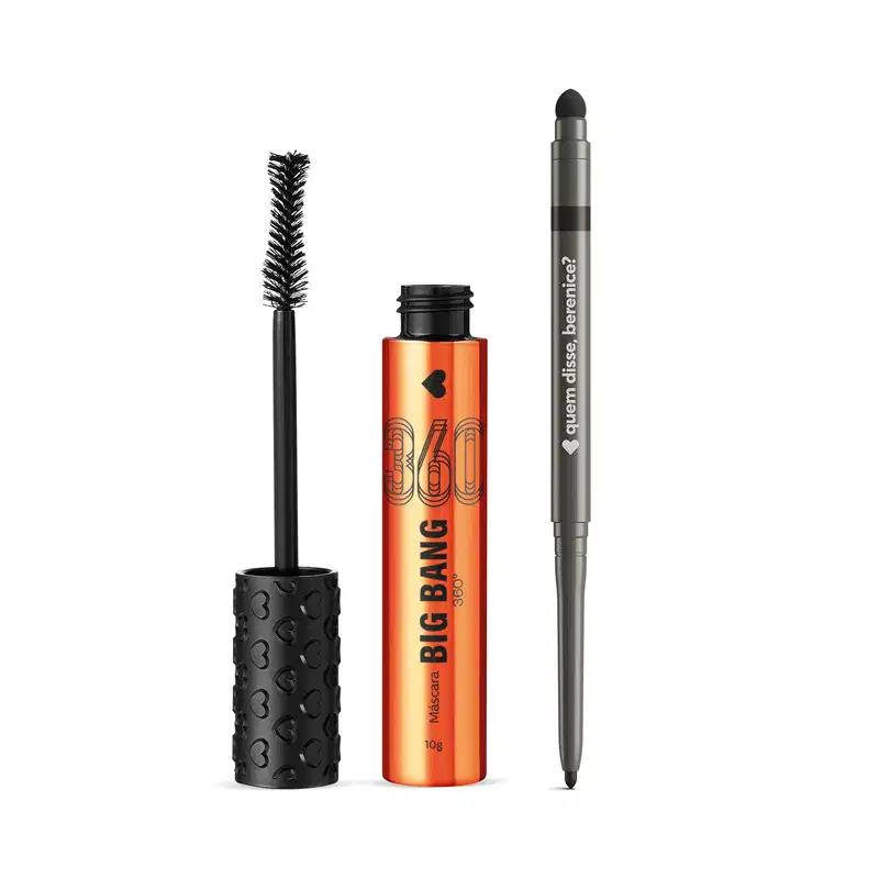 Combo Make Olhos: Máscara de Cílios Big Bang 360 + Lápis Esfumador Pretô
