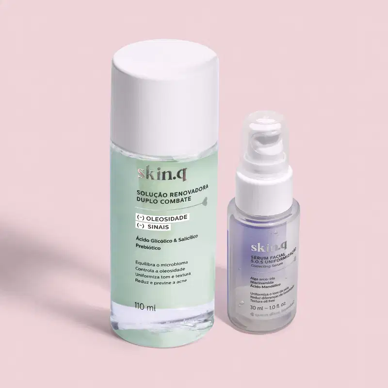 Combo Skin.q: Solução Renovadora Facial 110ml + Sérum Facial 30ml