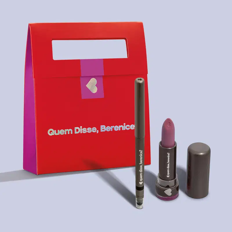 Combo Presente: Batom Hidratante Roxo Rosalila 3,8g + Lápis de Olho Preto 200mg + Sacola de Presente