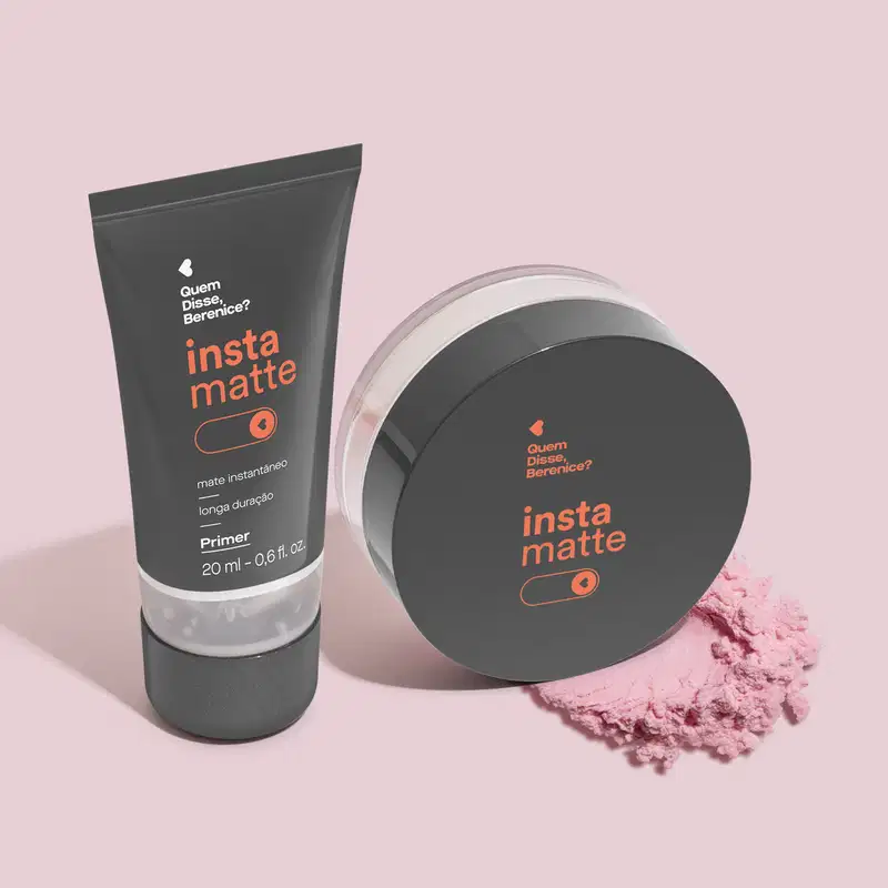 Combo Instamatte: Primer Facial Líquido 20ml + Pó Solto Translúcido Roselelê 10g