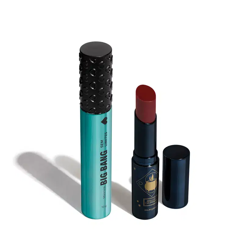 Combo Balm Labial Vermelho Harry Potter 3,2g + Máscara de Cílios Big Bang Sem Limites 10g